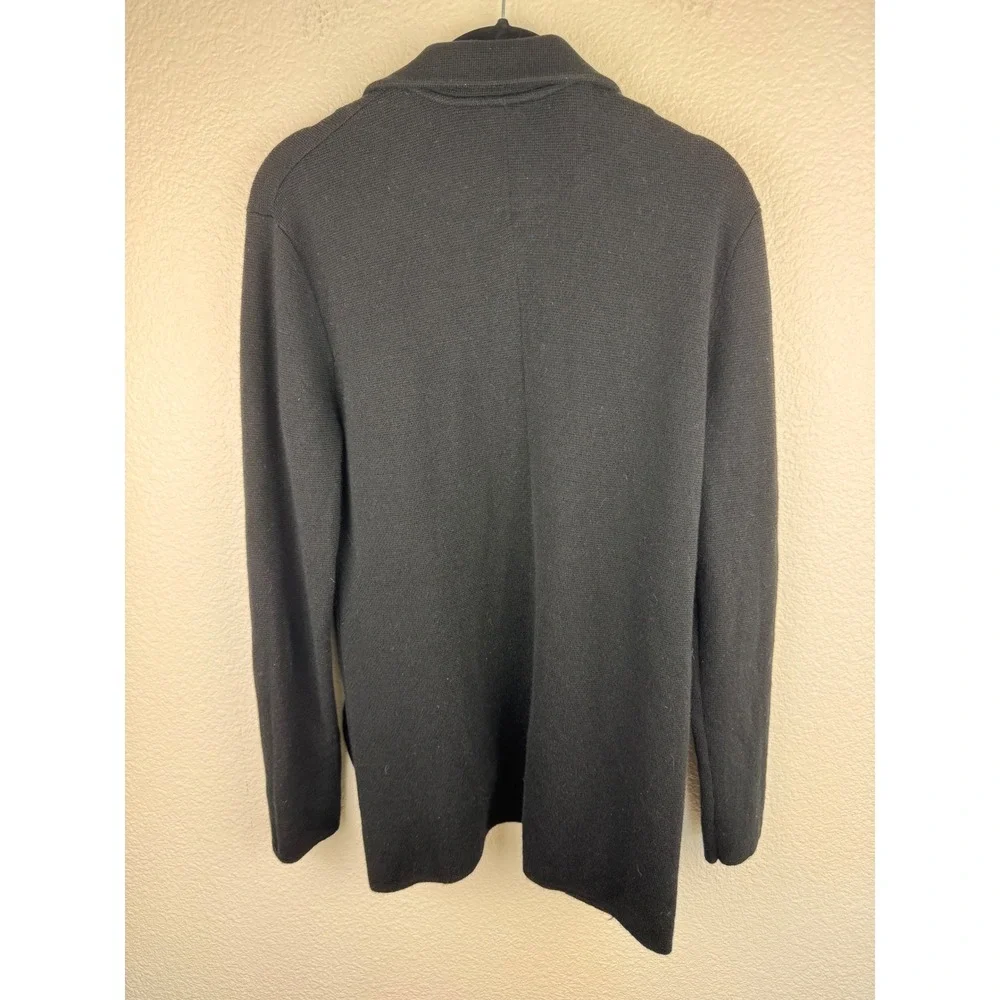 J. Crew‎ Womens Open Front Merino Wool Knit Blazer Cardigan Jacket Black Small